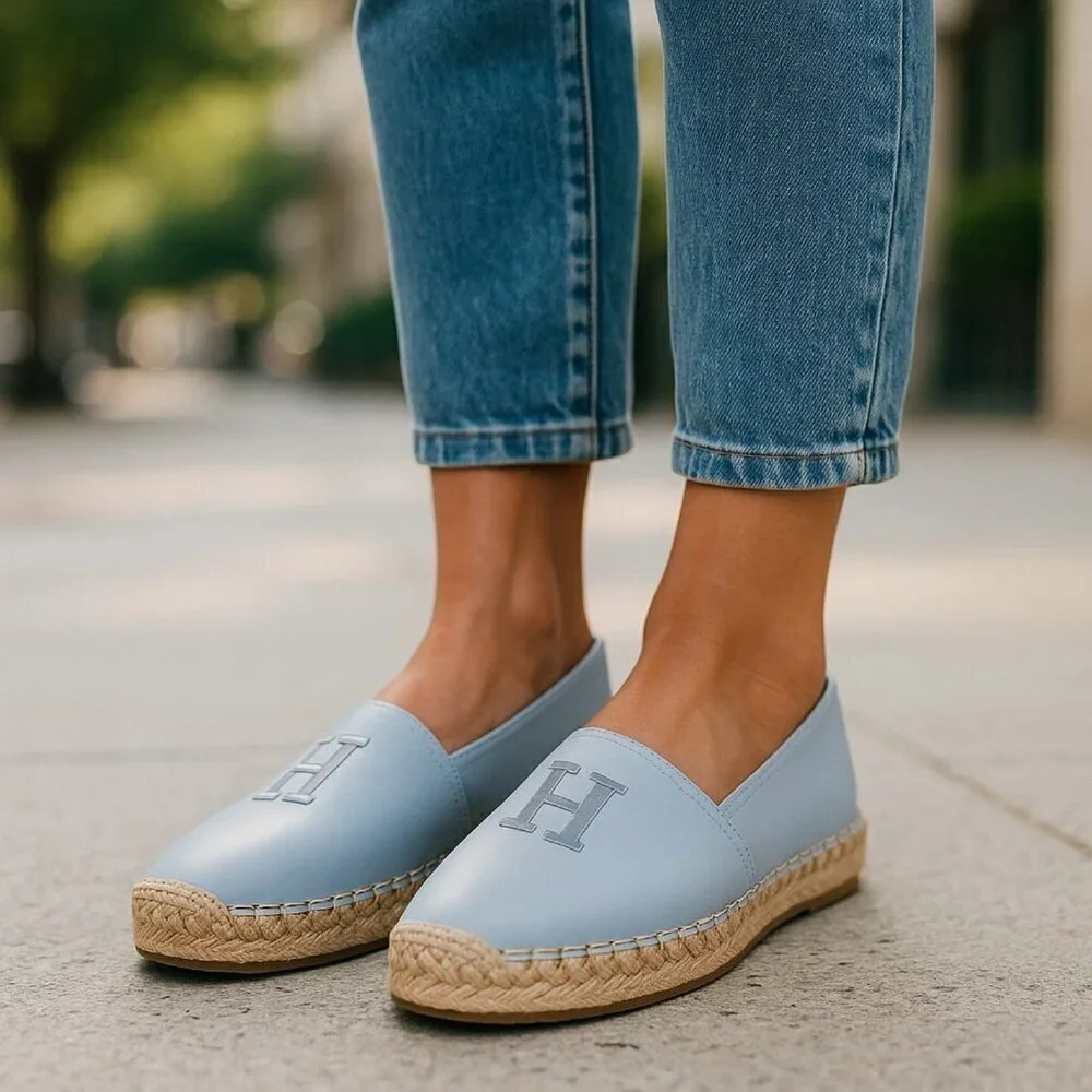 Tommy Hilfiger Light Blue Women's Flat Espadrilles Size Assorted